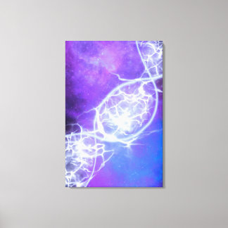 Paars blauw Cosmic DNA Strand Stretched Canvas