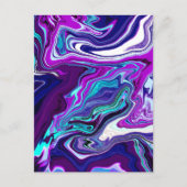 Paars, blauw en Blauwgroen Abstract | Denk aan u C Briefkaart (Voorkant)