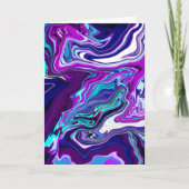Paars, blauw en Blauwgroen Abstract | Denk aan u Kaart (Voorkant)