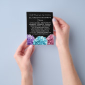 Paars, blauw en roze hydrangea, bloemengebak flyer (Hand)