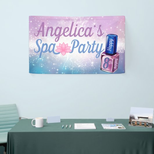 Paars| Blauw en Sparks| Nail Poolse Spa Spandoek (Beurs)
