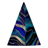 Paars blauw galaxy Nebula Agate Glitter Glam #1 Feesthoedjes (Achterkant)