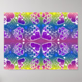 Paars, blauw, geel Whimsical-patroon Poster (Voorkant)