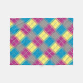 Paars blauw gele patroon fleece deken (Voorkant (Horizontaal))