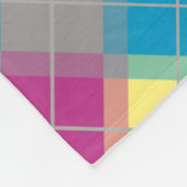 Paars blauw gele patroon fleece deken (Hoek)