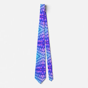 Paars & Blauw Geometrisch Patroon Stropdas