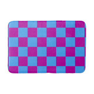 Paars Blauw Geruit Geruit Patroon Badmat