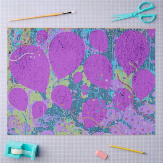 Paars Blauw Groen Tissuepapier (Craft)