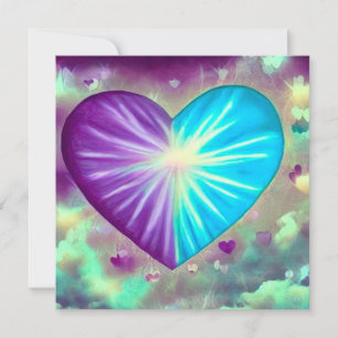 Paars & Blauw Hart Kaart