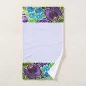 Paars-blauw Hongaarse borduurwerk Bad Handdoek (Handdoek)