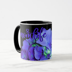 Paars blauw Hydrangeas paarse bloemen #momlife Mok
