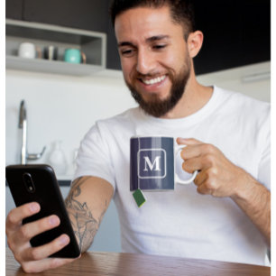 Paars Blauw Ombre - Monogram Koffiemok