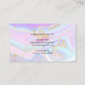 paars blauw roze marmer visitekaartje (Achterkant)