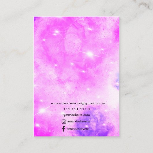 Paars blauw scherm met ruitvormig ontwerp visitekaartje (Achterkant)