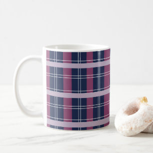 Paars Blauw Schots Tartan Plaid Patroon Koffiemok