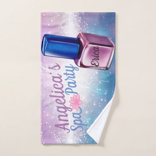 Paars| Blauw & Sparks| Nagel Poolse Aangepaste Spa Handdoek (Handdoek)
