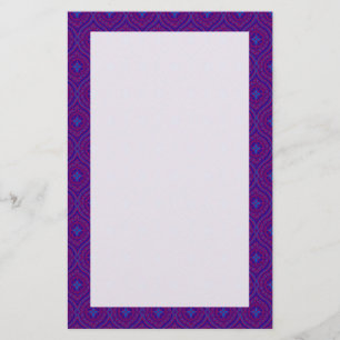 Paars, blauw traditioneel ogeenpatroon briefpapier