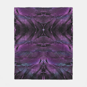 Paars blauw zwarte veer textuur abstract fleece deken