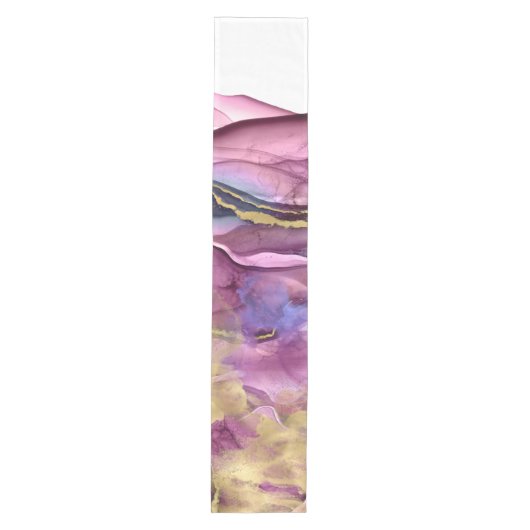 Paars blauwe goudinkt abstract medium tafelloper (Voorkant)