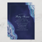 Paars Blauwgroen Agate Geode Gemstone Baby shower Kaart (Voorkant / Achterkant)