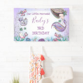 Paars Blauwgroen elke leeftijdzeemeermin Spandoek (Insitu)