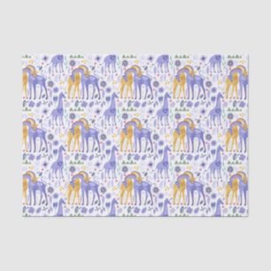 Paars Blauwgroen geel Giraffe Patroon Tissuepapier