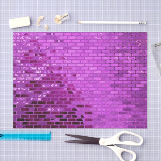 Paars Block Shimmer Pattern Tissuepapier (Craft)