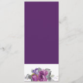 Paars Bloem Bruiloftsmenu Menu (Achterkant)