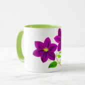 Paars bloemen combineren twee tonde mok. mok (Voorkant links)