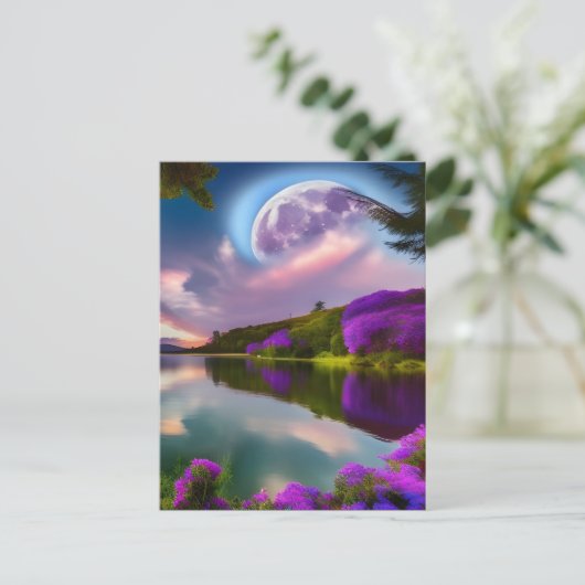 Paars bloemen Draad en meer Briefkaart (Staand voorkant)