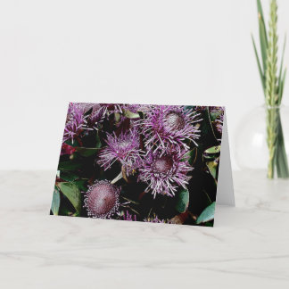 paars bloemen feestdagen kaart