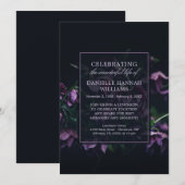 Paars bloemen - Herdenking van het leven Kaart (Voorkant / Achterkant)