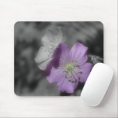 Paars bloemen in zwart-wit Mousepad Muismat (Met muis)
