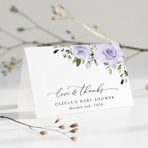 Paars bloemen, Lila bloemen, Boho, Baby shower Bedankkaart