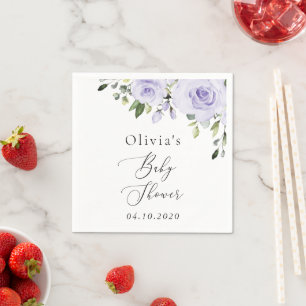 Paars bloemen, Lila bloemen, Boho, Baby shower Servet