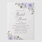 Paars bloemen, Lila bloemen, Boho, Vrijgezellenfee Vellum Uitnodigingen (Voorkant)