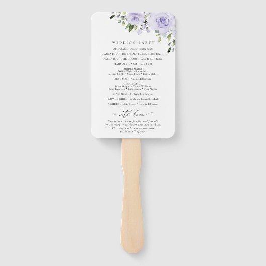 Paars bloemen, Lila bloemen, weddenschapsprogramma Handwaaier (Achterkant)