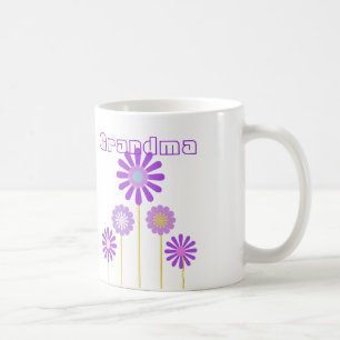 Paars bloemen mok voor oma.