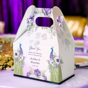 Paars bloemen paars huwelijksgunst cadeau bedankdoosjes