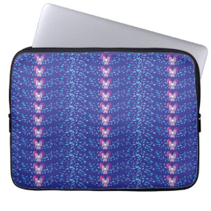 Paars bloemenbehangpatroon met viooltjes uit het v laptop sleeve