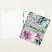 Paars Bloemencelebratie van het Leven Gastboek Planner (Display)