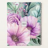 Paars Bloemencelebratie van het Leven Gastboek Planner (Achterkant)