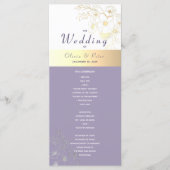 Paars Bloemend Huwelijksprogramma Programma (Voorkant)