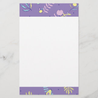 Paars Bloemmotief Briefpapier