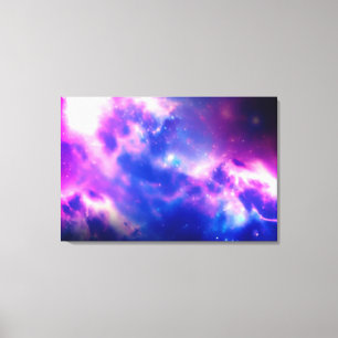 Paars Blooming Nebula Galaxy Stretched Canvas