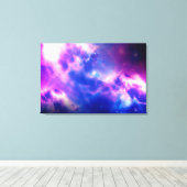 Paars Blooming Nebula Galaxy Stretched Canvas (Insitu (Houten vloer))