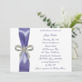 Paars Blue Diamond Bow Vrijgezellenfeest Kaart (Staand voorkant)