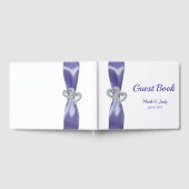 Paars Blue Diamond Hearts Wedding Gastenboek (Volledig)