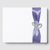 Paars Blue Diamond Hearts Wedding Gastenboek (Achterkant)