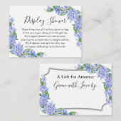 Paars Blue Hydrangeas Display Vrijgezellenfeest Informatiekaartje (Voorkant / Achterkant)